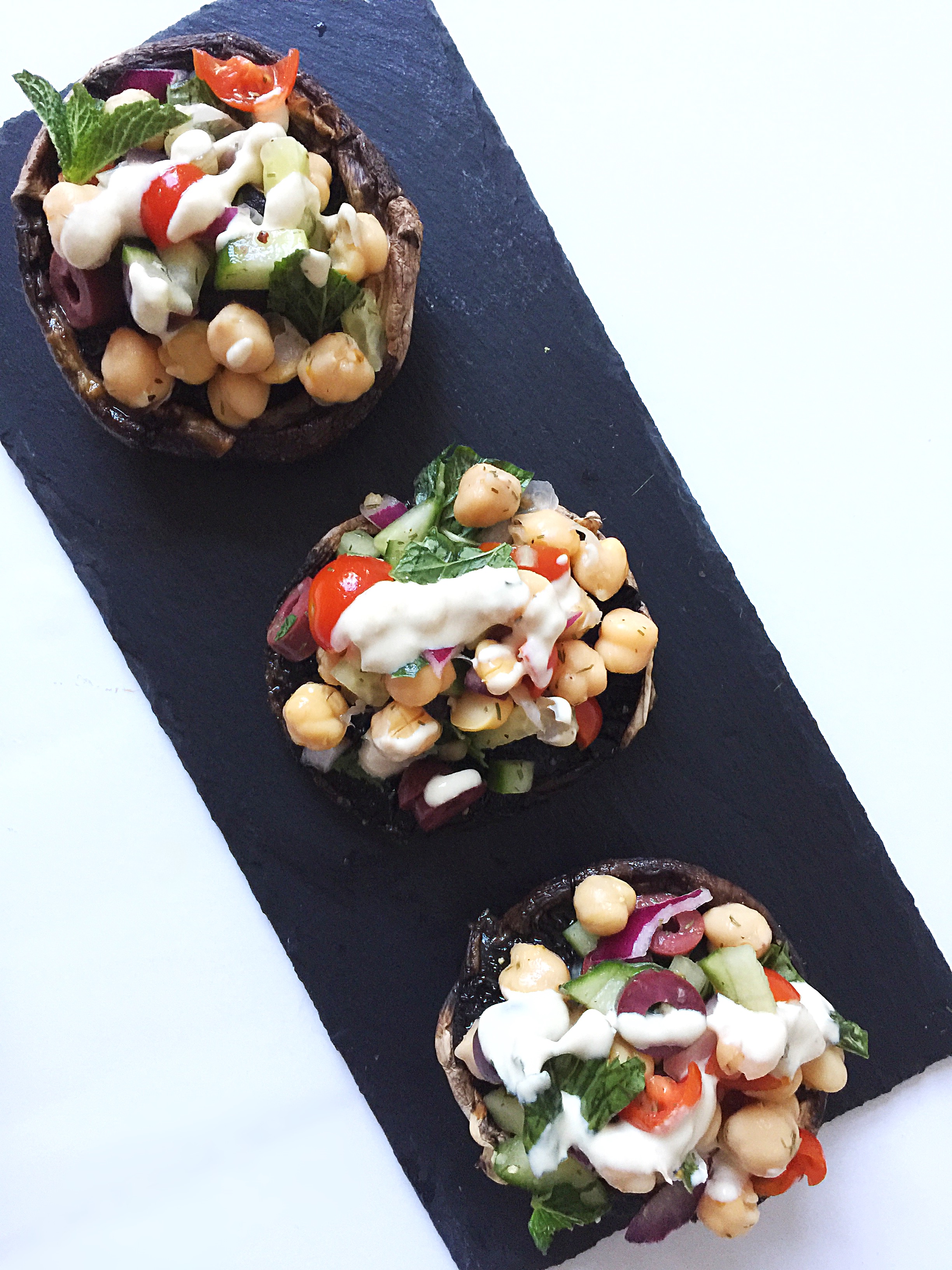 {Vegan} Mediterranean Stuffed Portobello Mushrooms | Whisk and Shout